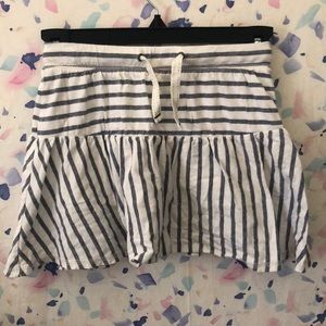 Grey and white striped skort.